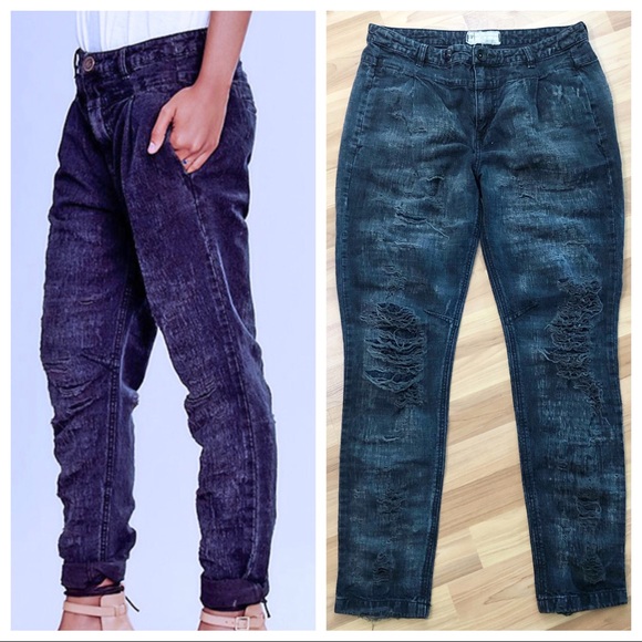 Free People Denim - Free People Rugged Destroyed Boyfriend Pants